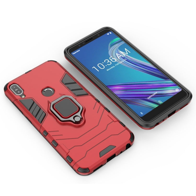 For Asus Zenfone Max Pro (M1) ZB601KL Shockproof PC + TPU Protective Case with Magnetic Ring Holder(Red) - ASUS Cases by PMC Jewellery | Online Shopping South Africa | PMC Jewellery