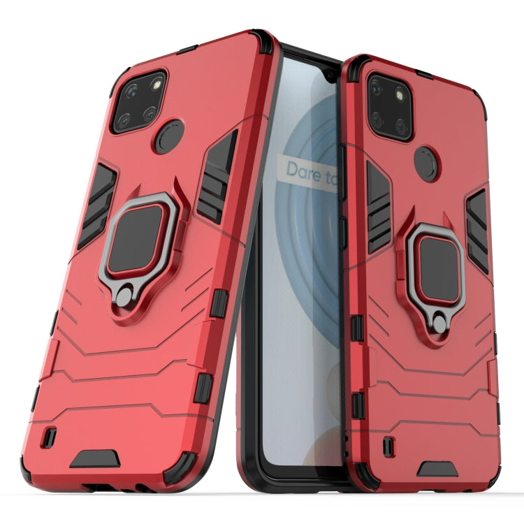 For OPPO Realme C21Y Shockproof PC + TPU Protective Case with Magnetic Ring Holder(Red) - Realme Cases by PMC Jewellery | Online Shopping South Africa | PMC Jewellery | Buy Now Pay Later Mobicred