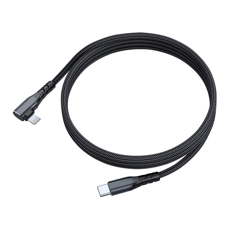 A6 PD 20W USB-C / Type-C to 8 Pin Elbow Data Cable for iPhone, iPad, Length:1m(Black) - Normal Style Cable by PMC Jewellery | Online Shopping South Africa | PMC Jewellery | Buy Now Pay Later Mobicred