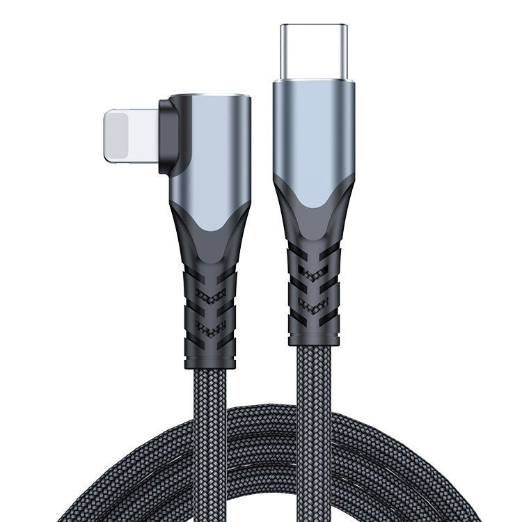 A6 PD 20W USB-C / Type-C to 8 Pin Elbow Data Cable for iPhone, iPad, Length:2m(Grey) - Normal Style Cable by PMC Jewellery | Online Shopping South Africa | PMC Jewellery | Buy Now Pay Later Mobicred