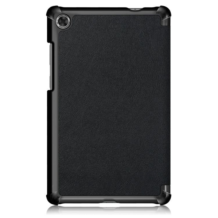 For Lenovo Tab M8 Custer Texture Horizontal Flip Smart TPU Leather Case with Three-folding Holder(Black) - Lenovo by PMC Jewellery | Online Shopping South Africa | PMC Jewellery | Buy Now Pay Later Mobicred