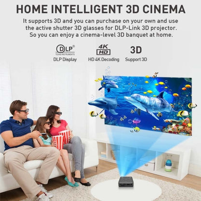 P11 854x480 DLP Smart Projector With Infrared Remote Control, Android 9.0, 4GB+32GB, US Plug - LED Projector by PMC Jewellery | Online Shopping South Africa | PMC Jewellery | Buy Now Pay Later Mobicred