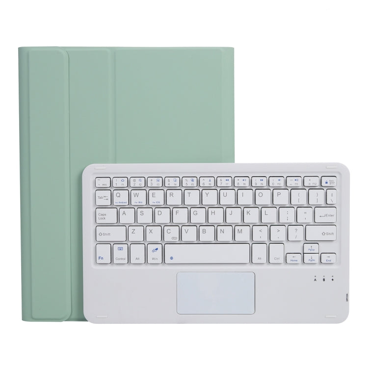 A07B-A Lambskin Texture Square Keycap Bluetooth Keyboard Leather Case with Touch Control For iPad 9.7 2018 & 2017 / Pro 9.7 inch / Air 2(Light Green) - Universal by PMC Jewellery | Online Shopping South Africa | PMC Jewellery