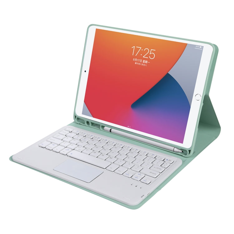 A07B-A Lambskin Texture Square Keycap Bluetooth Keyboard Leather Case with Touch Control For iPad 9.7 2018 & 2017 / Pro 9.7 inch / Air 2(Light Green) - Universal by PMC Jewellery | Online Shopping South Africa | PMC Jewellery