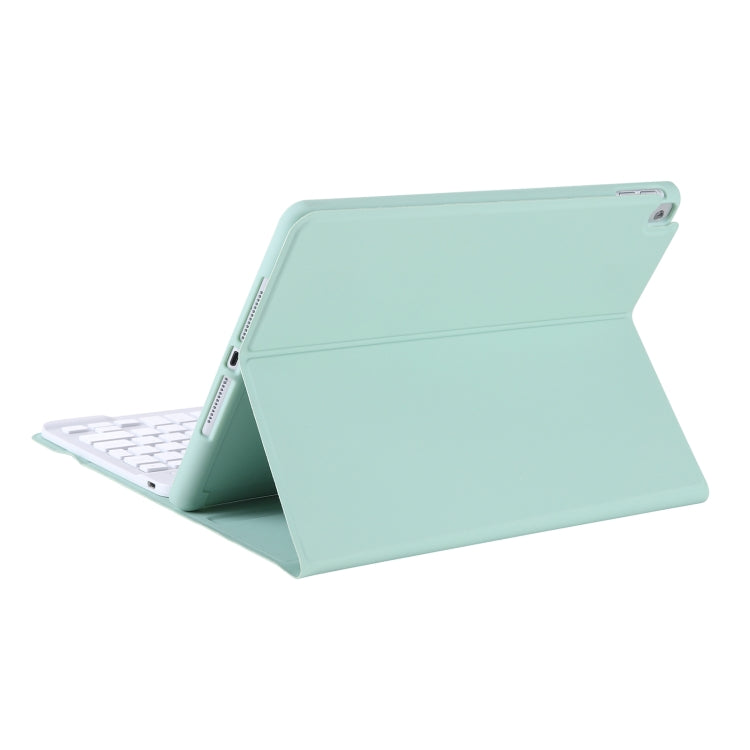 A07B-A Lambskin Texture Square Keycap Bluetooth Keyboard Leather Case with Touch Control For iPad 9.7 2018 & 2017 / Pro 9.7 inch / Air 2(Light Green) - Universal by PMC Jewellery | Online Shopping South Africa | PMC Jewellery