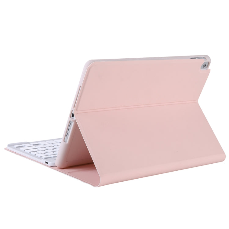 A102B-A Lambskin Texture Square Keycap Bluetooth Keyboard Leather Case with Touch Control For iPad Pro 10.5 inch / 10.2 2021 & 2020 & 2019 / Air 3(Pink) - Universal by PMC Jewellery | Online Shopping South Africa | PMC Jewellery