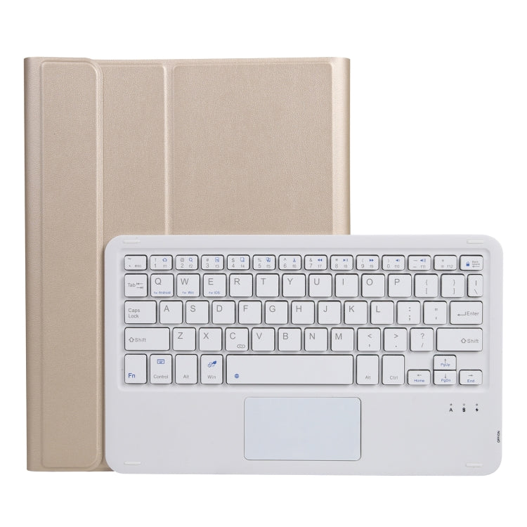 A11B-A Lambskin Texture Square Keycap Bluetooth Keyboard Leather Case with Touch Control For iPad Air 4 2020 10.9 / Pro 11 inch 2021 & 2020 & 2018(Gold) - Universal by PMC Jewellery | Online Shopping South Africa | PMC Jewellery