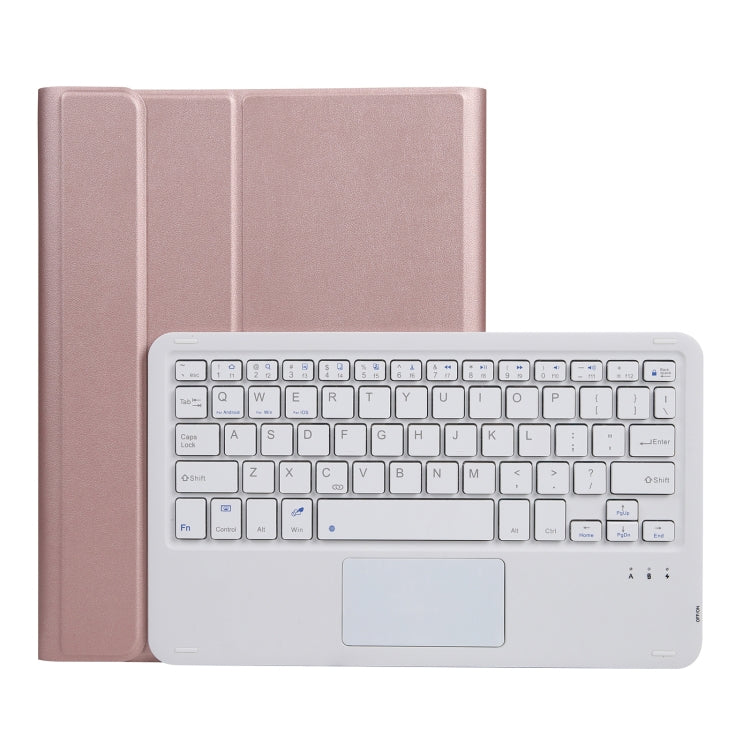 A11B-A Lambskin Texture Square Keycap Bluetooth Keyboard Leather Case with Touch Control For iPad Air 4 2020 10.9 / Pro 11 inch 2021 & 2020 & 2018(Rose Gold) - Universal by PMC Jewellery | Online Shopping South Africa | PMC Jewellery