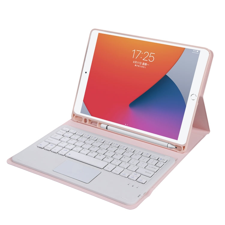 A11B-A Lambskin Texture Square Keycap Bluetooth Keyboard Leather Case with Touch Control For iPad Air 4 2020 10.9 / Pro 11 inch 2021 & 2020 & 2018(Pink) - Universal by PMC Jewellery | Online Shopping South Africa | PMC Jewellery