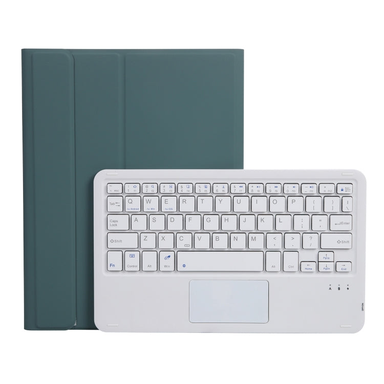 A11B-A Lambskin Texture Square Keycap Bluetooth Keyboard Leather Case with Touch Control For iPad Air 4 2020 10.9 / Pro 11 inch 2021 & 2020 & 2018(Dark Green) - Universal by PMC Jewellery | Online Shopping South Africa | PMC Jewellery