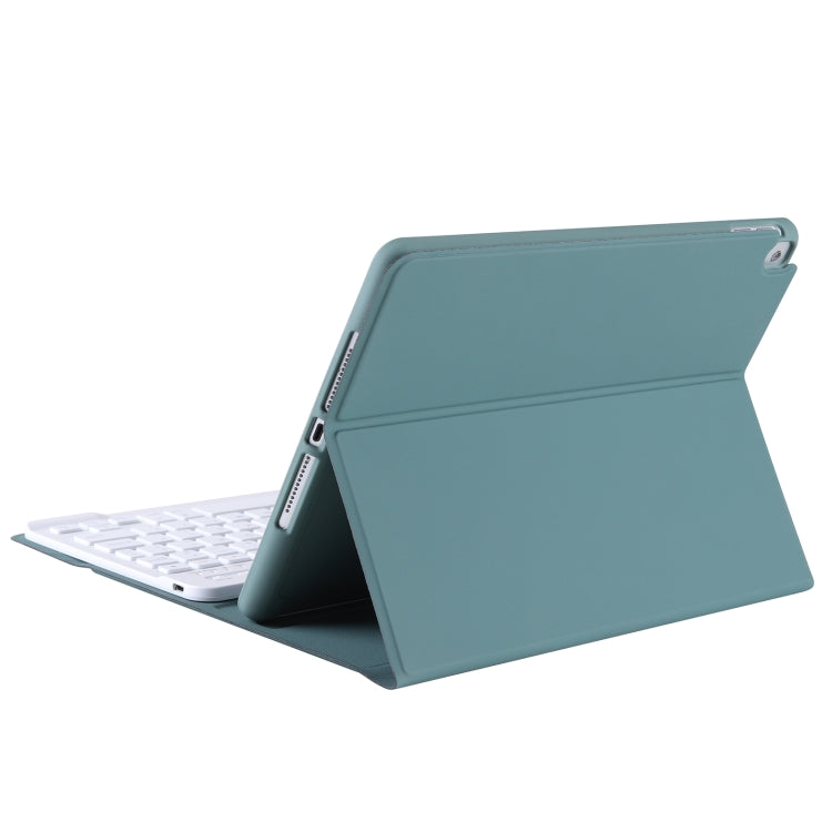 A11B-A Lambskin Texture Square Keycap Bluetooth Keyboard Leather Case with Touch Control For iPad Air 4 2020 10.9 / Pro 11 inch 2021 & 2020 & 2018(Dark Green) - Universal by PMC Jewellery | Online Shopping South Africa | PMC Jewellery