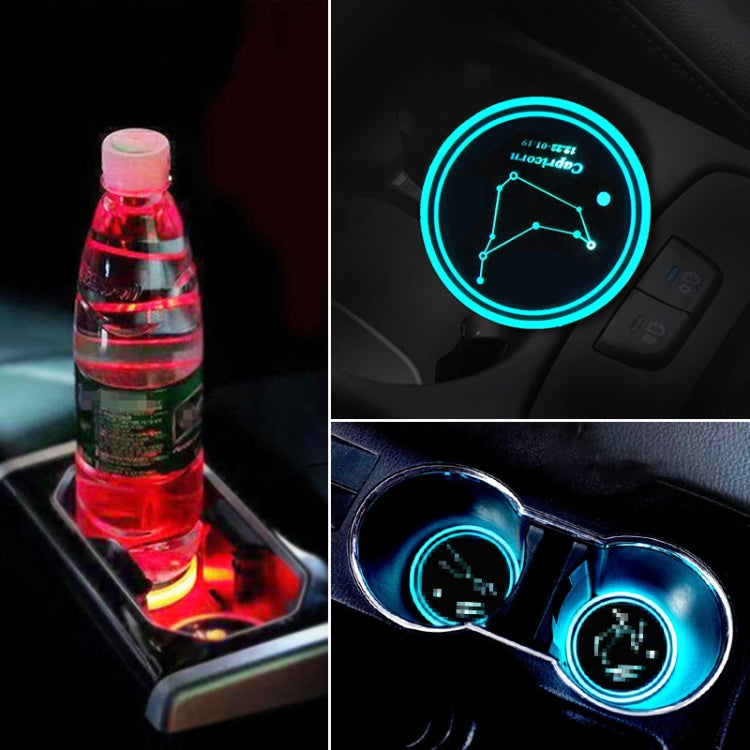 2 PCS Car Constellation Series AcrylicColorful USB Charger Water Cup Groove LED Atmosphere Light(Capricorn) - Car Drink Holders by PMC Jewellery | Online Shopping South Africa | PMC Jewellery | Buy Now Pay Later Mobicred