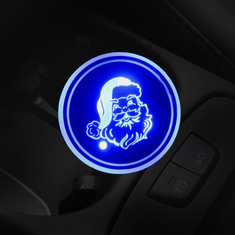 Car AcrylicColorful USB Charger Water Cup Groove LED Atmosphere Light(Santa Claus) - Car Drink Holders by PMC Jewellery | Online Shopping South Africa | PMC Jewellery | Buy Now Pay Later Mobicred