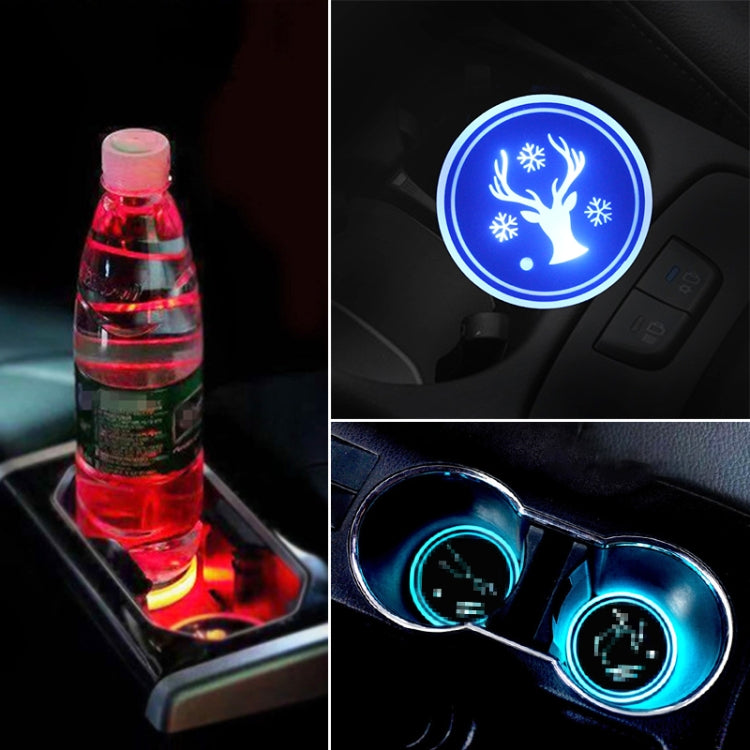 Car AcrylicColorful USB Charger Water Cup Groove LED Atmosphere Light(Christmas Deer) - Car Drink Holders by PMC Jewellery | Online Shopping South Africa | PMC Jewellery | Buy Now Pay Later Mobicred