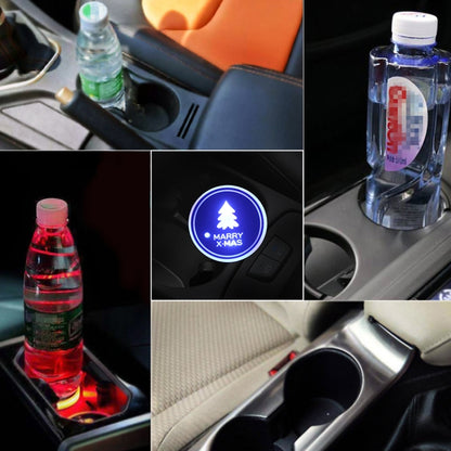 Car AcrylicColorful USB Charger Water Cup Groove LED Atmosphere Light(Christmas Tree) - Car Drink Holders by PMC Jewellery | Online Shopping South Africa | PMC Jewellery | Buy Now Pay Later Mobicred