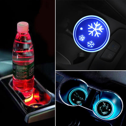 Car AcrylicColorful USB Charger Water Cup Groove LED Atmosphere Light(Snowflake) - Car Drink Holders by PMC Jewellery | Online Shopping South Africa | PMC Jewellery | Buy Now Pay Later Mobicred