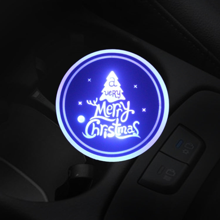 Car AcrylicColorful USB Charger Water Cup Groove LED Atmosphere Light(English Tree) - Car Drink Holders by PMC Jewellery | Online Shopping South Africa | PMC Jewellery | Buy Now Pay Later Mobicred