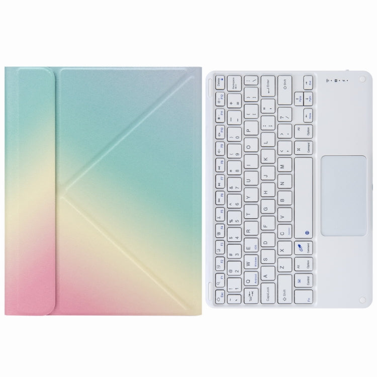 H-102C Touch Bluetooth Keyboard Leather Case with Rear Three-fold Holder For iPad 10.2 2020 & 2019 / Pro 10.5 inch(Rainbow) - Universal by PMC TechLife | Online Shopping South Africa | PMC TechLife