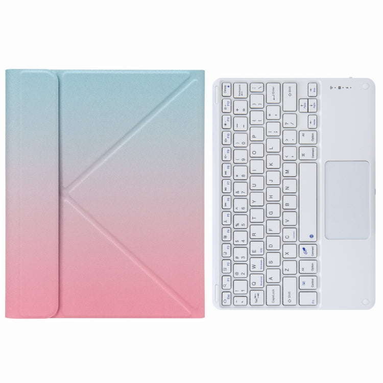 H-102C Touch Bluetooth Keyboard Leather Case with Rear Three-fold Holder For iPad 10.2 2020 & 2019 / Pro 10.5 inch(Pink Blue) - Universal by PMC Jewellery | Online Shopping South Africa | PMC Jewellery