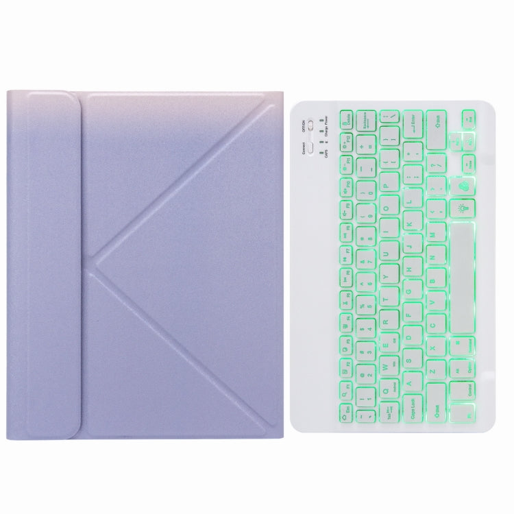 H-097S Monochrome Backlight Bluetooth Keyboard Leather Case with Rear Three-fold Holder For iPad 9.7 2018 & 2017(Purple) - Universal by PMC Jewellery | Online Shopping South Africa | PMC Jewellery