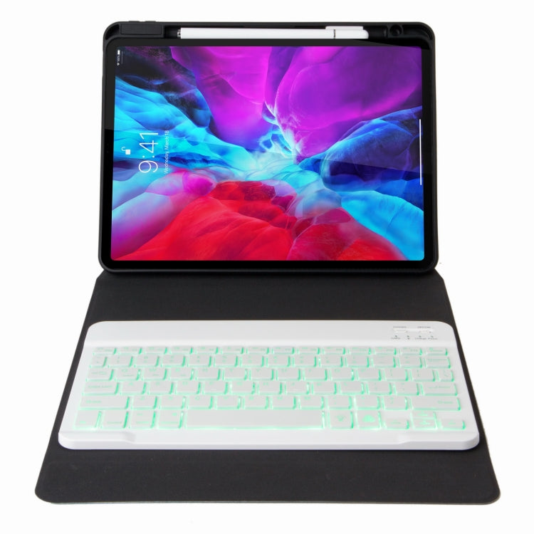 H-097S Monochrome Backlight Bluetooth Keyboard Leather Case with Rear Three-fold Holder For iPad 9.7 2018 & 2017(Pink Blue) - Universal by PMC TechLife | Online Shopping South Africa | PMC TechLife