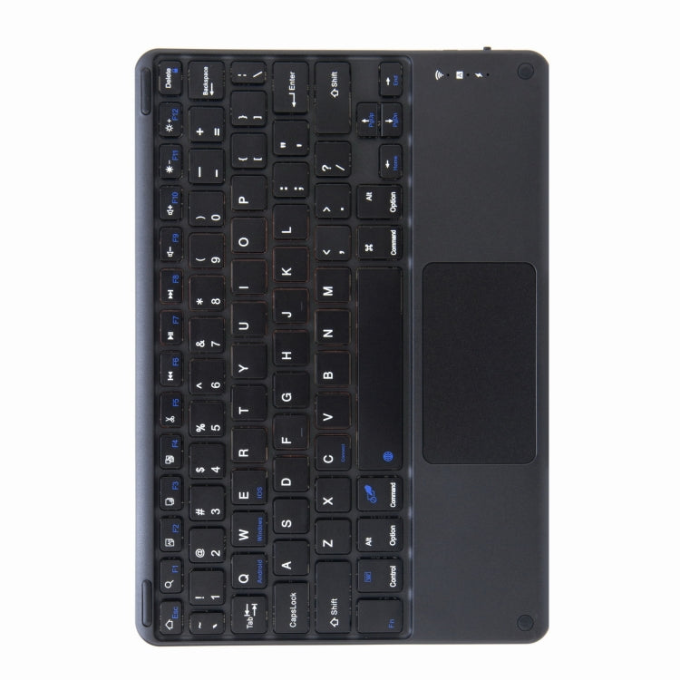 H-097C Touch Bluetooth Keyboard Leather Case with Rear Three-fold Holder For iPad 9.7 2018 & 2017(Black) - Universal by PMC Jewellery | Online Shopping South Africa | PMC Jewellery