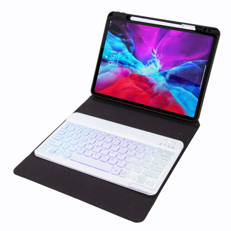 H-102S3 Tri-color Backlight Bluetooth Keyboard Leather Case with Rear Three-fold Holder For iPad 10.2 2020 & 2019 / Pro 10.5 inch(Rainbow) - Universal by PMC Jewellery | Online Shopping South Africa | PMC Jewellery