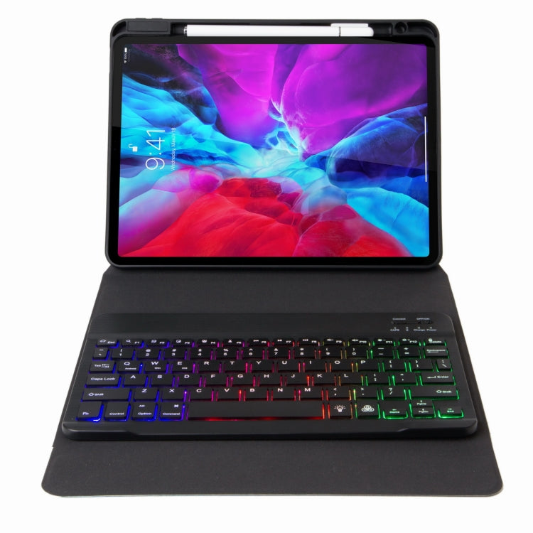 H-102S3 Tri-color Backlight Bluetooth Keyboard Leather Case with Rear Three-fold Holder For iPad 10.2 2020 & 2019 / Pro 10.5 inch(Dark Night Green) - Universal by PMC TechLife | Online Shopping South Africa | PMC TechLife