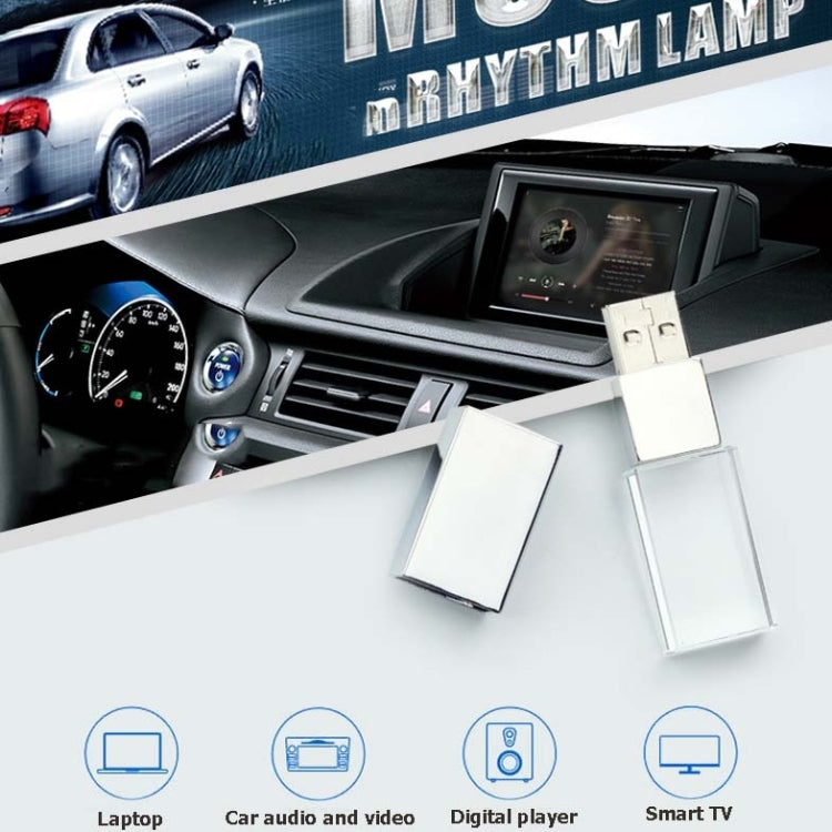 Crystal Flash Light Emitting USB 2.0 Flash Drive Car Music USB Flash Drive, Capacity:64GB(White) - USB Flash Drives by PMC Jewellery | Online Shopping South Africa | PMC Jewellery | Buy Now Pay Later Mobicred