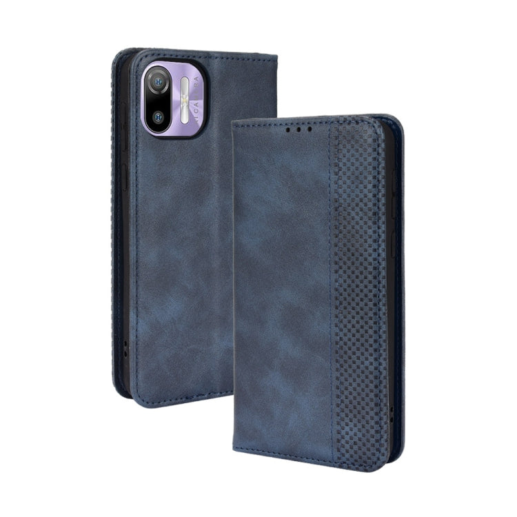 For Ulefone Note 6 / Note 6P Magnetic Buckle Retro Texture Leather Case(Blue) - Ulefone Cases by PMC Jewellery | Online Shopping South Africa | PMC Jewellery | Buy Now Pay Later Mobicred