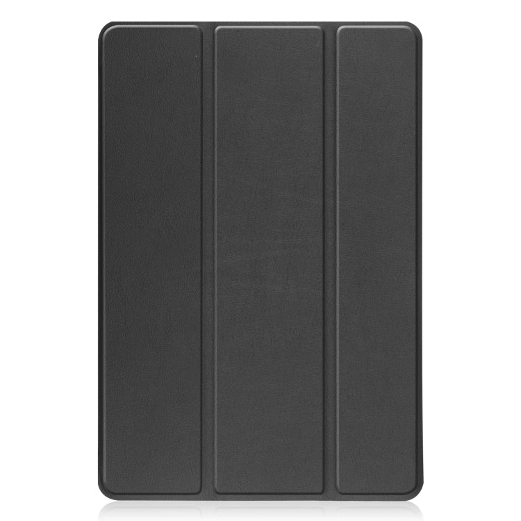 For TCL Tab 10s Three-folding Holder Custer Texture Leather Tablet Case(Black) - Others by PMC Jewellery | Online Shopping South Africa | PMC Jewellery | Buy Now Pay Later Mobicred