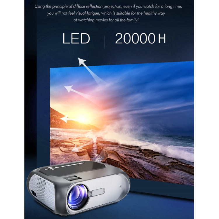 T7i 720P 200 ANSI Home Theater LED HD Digital Projector, Basic Version, EU Plug(Silver Grey) - LED Projector by PMC Jewellery | Online Shopping South Africa | PMC Jewellery | Buy Now Pay Later Mobicred