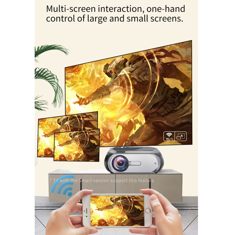 T7i 720P 200 ANSI Home Theater LED HD Digital Projector, Same Screen Version, AU Plug(Silver Grey) - LED Projector by PMC Jewellery | Online Shopping South Africa | PMC Jewellery | Buy Now Pay Later Mobicred