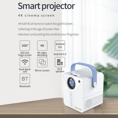 Q96 E300 Intelligent Portable HD 4K Projector, UK Plug, Specification:Android Version(White) - Mini Projector by PMC Jewellery | Online Shopping South Africa | PMC Jewellery | Buy Now Pay Later Mobicred