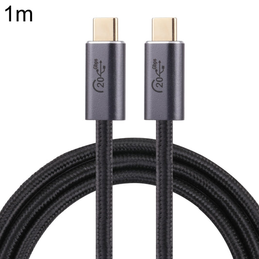 20Gbps USB 3.2 USB-C / Type-C Male to USB-C / Type-C Male Braided Data Cable, Cable Length:1m(Black) - Cable & Adapters by PMC Jewellery | Online Shopping South Africa | PMC Jewellery | Buy Now Pay Later Mobicred