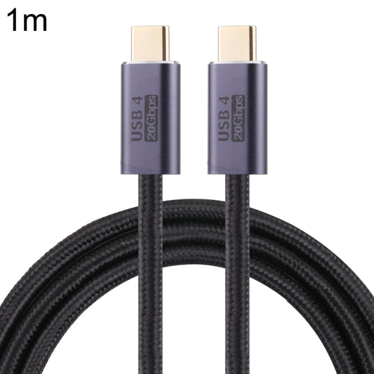 20Gbps USB 4 USB-C / Type-C Male to USB-C / Type-C Male Braided Data Cable, Cable Length:1m(Black) - Cable & Adapters by PMC Jewellery | Online Shopping South Africa | PMC Jewellery | Buy Now Pay Later Mobicred