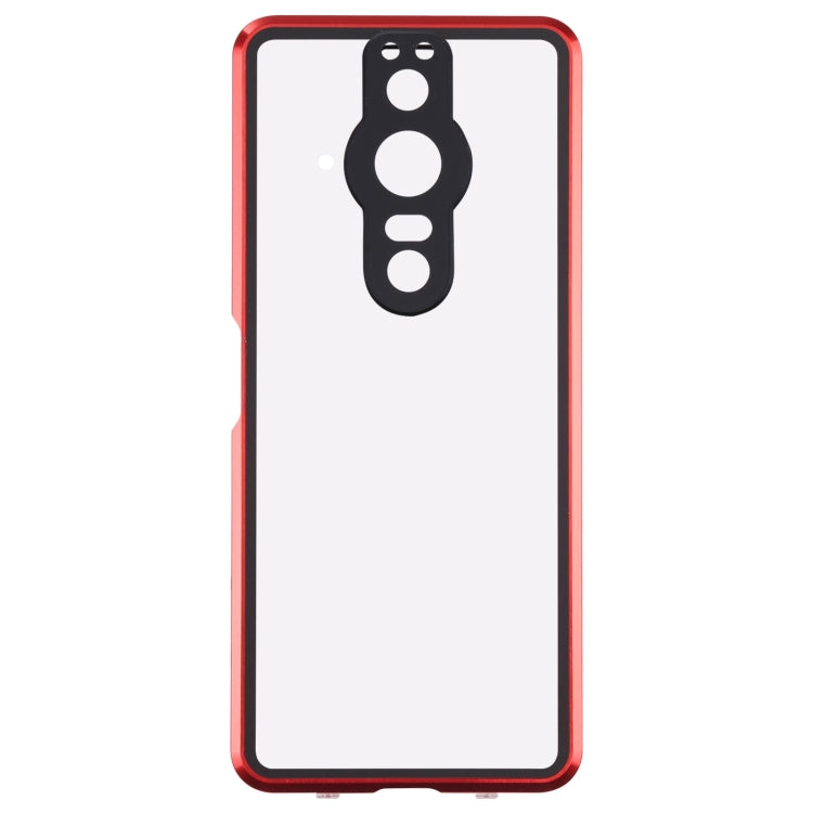 For Sony Xperia Pro-I HD Magnetic Metal Tempered Glass Phone Case(Red) - Sony Cases by PMC Jewellery | Online Shopping South Africa | PMC Jewellery | Buy Now Pay Later Mobicred