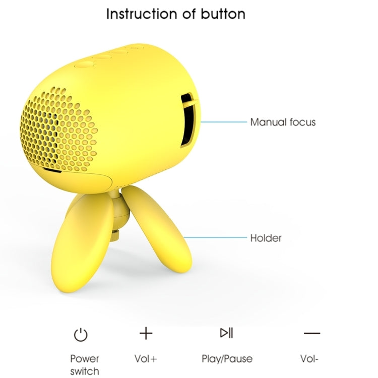 YG220 Same Screen Version Children Projector Mini LED Portable Home Speaker Projector, Plug Type:AU Plug(Yellow) - Mini Projector by PMC Jewellery | Online Shopping South Africa | PMC Jewellery | Buy Now Pay Later Mobicred