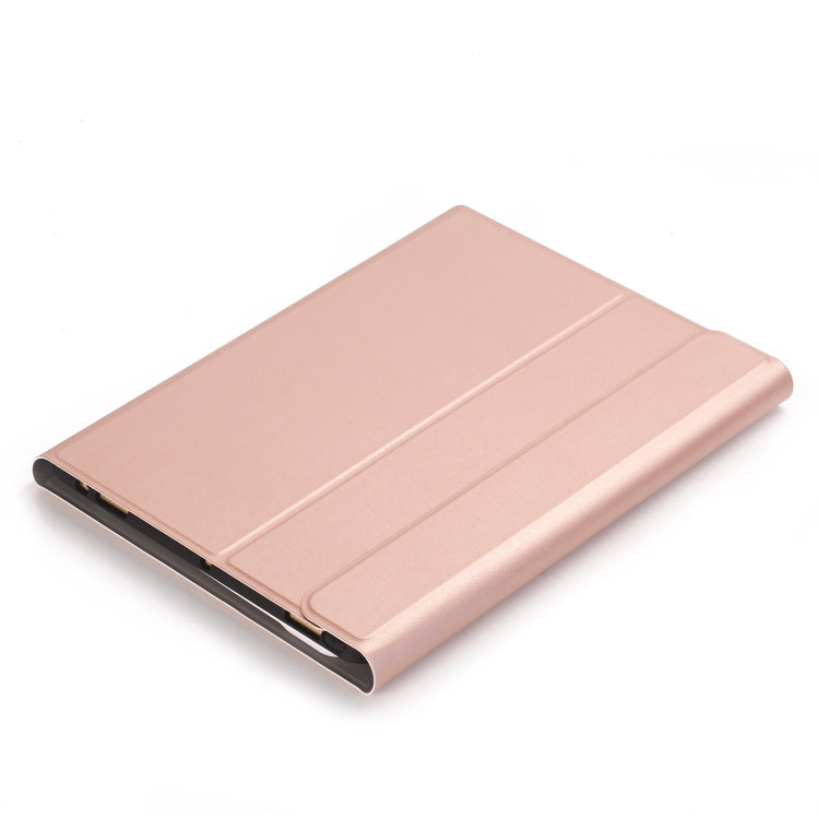 A08B Bluetooth Keyboard Leather Case with Holder & TPU Pen Slot For Samsung Galaxy Tab A8 10.5 2021 SM-X205 / SM-X200(Rose Gold) - Samsung Keyboard by PMC Jewellery | Online Shopping South Africa | PMC Jewellery