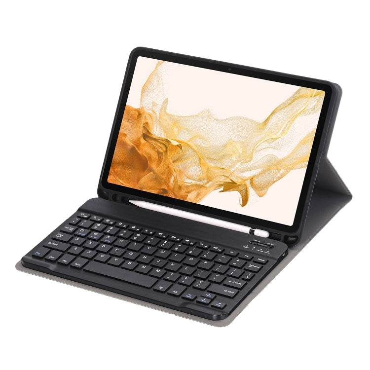 A870B Bluetooth Keyboard Leather Case with Holder & TPU Pen Slot For Samsung Galaxy Tab S8 11 inch SM-X700 / SM-X706(Black) - Samsung Keyboard by PMC Jewellery | Online Shopping South Africa | PMC Jewellery