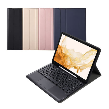 A800B-A Split Bluetooth Keyboard Leather Case with Holder & Pen Slot & Touchpad For Samsung Galaxy Tab S8+ X800(Gold) - Samsung Keyboard by PMC Jewellery | Online Shopping South Africa | PMC Jewellery