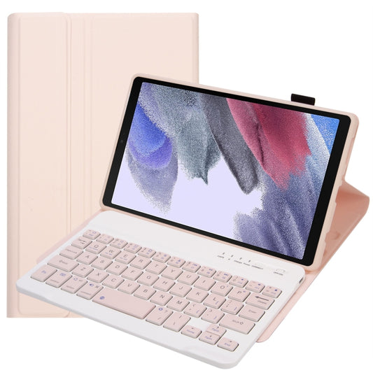 A220 Candy Color TPU Detachable Bluetooth Keyboard Leather Case with Bracket For Samsung Galaxy Tab A7 Lite 8.7 T220 / T225(Pink) - Samsung Keyboard by PMC Jewellery | Online Shopping South Africa | PMC Jewellery