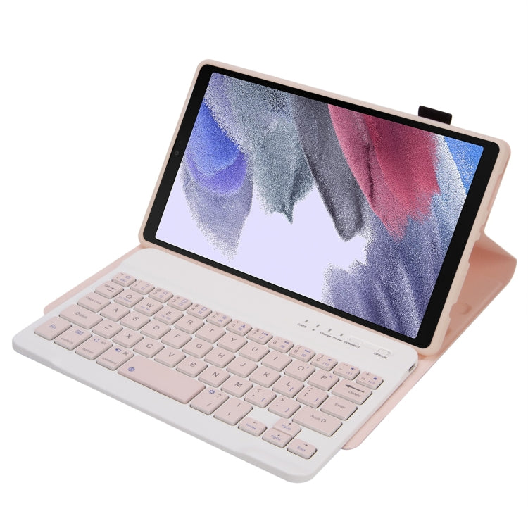 A220 Candy Color TPU Detachable Bluetooth Keyboard Leather Case with Bracket For Samsung Galaxy Tab A7 Lite 8.7 T220 / T225(Pink) - Samsung Keyboard by PMC Jewellery | Online Shopping South Africa | PMC Jewellery