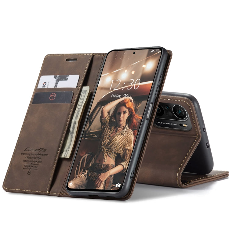 For Xiaomi Redmi K40 / K40 Pro / Poco F3／Mi 11i／Mi 11X／Mi 11X Pro CaseMe 013 Multifunctional Leather Phone Case(Coffee) - Xiaomi Cases by CaseMe | Online Shopping South Africa | PMC Jewellery | Buy Now Pay Later Mobicred