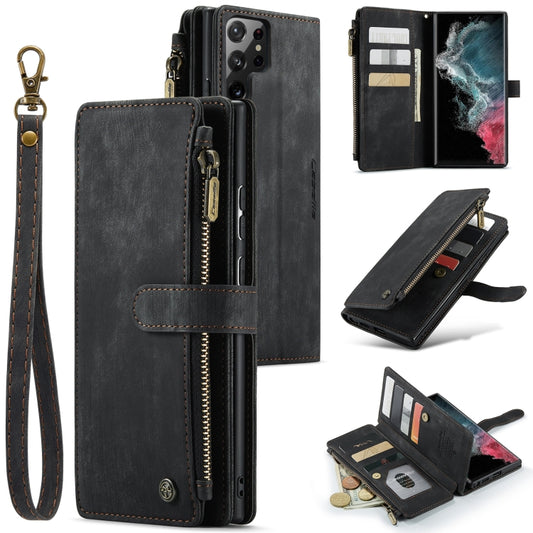 For Samsung Galaxy S22 Ultra 5G CaseMe C30 Multifunctional Phone Leather Case with Holder & Card Slot & Wallet(Black) - Galaxy S22 Ultra 5G Cases by CaseMe | Online Shopping South Africa | PMC Jewellery | Buy Now Pay Later Mobicred