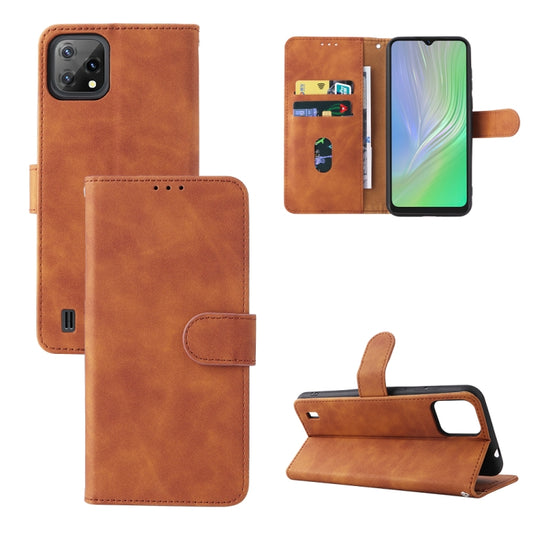 For Blackview A55 Skin Feel Magnetic Buckle Leather Phone Case(Brown) - More Brand by PMC Jewellery | Online Shopping South Africa | PMC Jewellery | Buy Now Pay Later Mobicred