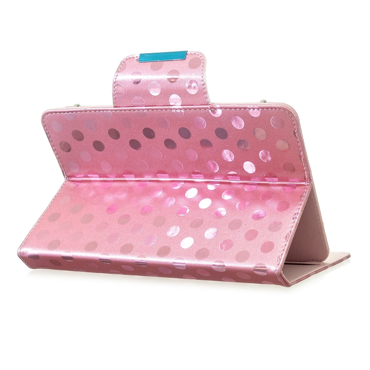 For 10 inch Universal Tablet Solid Color Wave Point Horizontal Flip Leather Case  , with Holder(Rose Gold) - 10 - 11 inch by PMC TechLife | Online Shopping South Africa | PMC TechLife | Buy Now Pay Later Mobicred