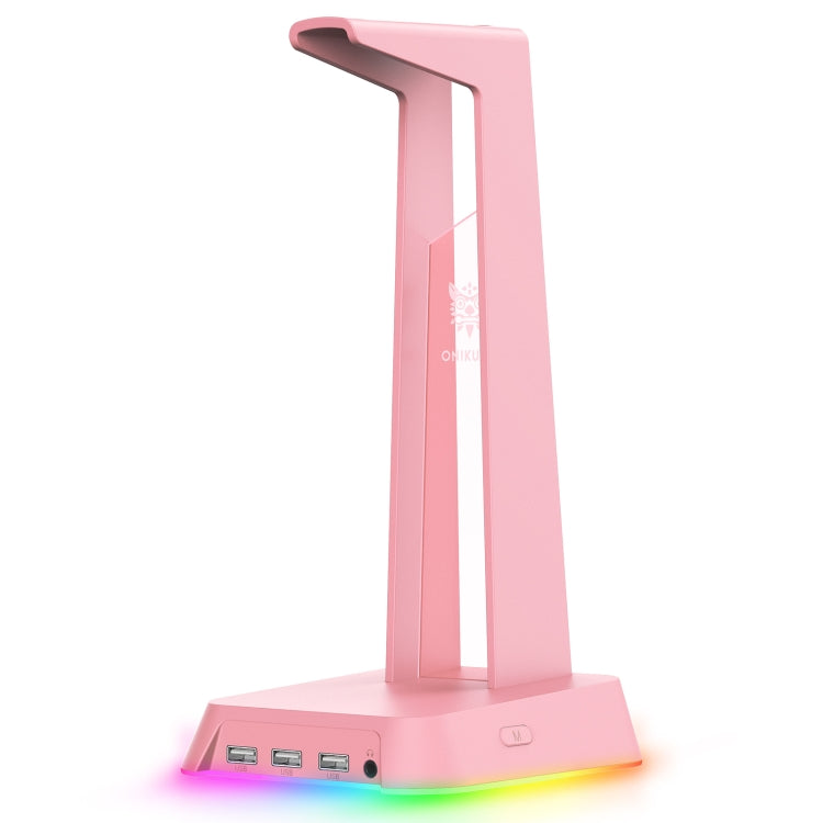 ONIKUMA ST-2 RGB Lighting Headset Holder Stand(Pink) - Headset Stand by ONIKUMA | Online Shopping South Africa | PMC Jewellery | Buy Now Pay Later Mobicred