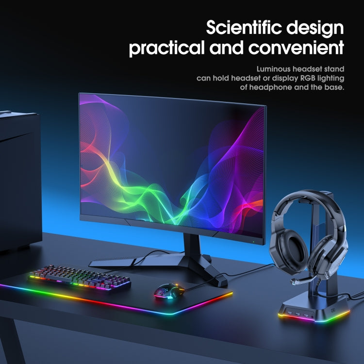ONIKUMA ST-2 RGB Lighting Headset Holder Stand(Black) - free shipping - PMC Jewellery - Order now!