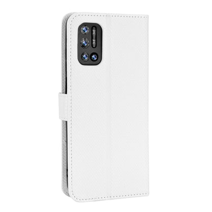 For DOOGEE N40 Pro Diamond Texture Leather Phone Case(White) - Doogee Cases by PMC Jewellery | Online Shopping South Africa | PMC Jewellery | Buy Now Pay Later Mobicred